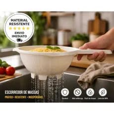 ESCORREDOR DE ALIMENTOS PREMIUM- ESCORREDOR DE MASSAS, LEGUMES E ARROZ. PENEIRA GRANDE