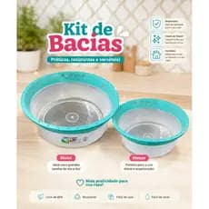 KIT COM 2 BACIAS DECORADAS-BACIAS MULTIUSO