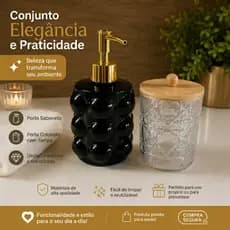 KIT PARA BANHEIRO- PORTA SABONETE LÍQUIDO+ ORGANIZADOR MULTIUSO.