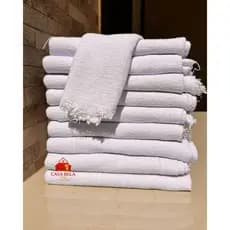 Kit 5 Panos de Chão PP 30x55cm | Alvejado Branco | Algodão