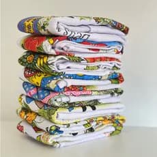 PANO DE PRATO, Kit c/10 unidades,100% Algodão estampas variada, medida 0,45x0,75.