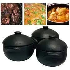 03 Peças - Jogo de Panela de Barro Capixaba 1 Litro - Moqueca\Arroz\Pirão
