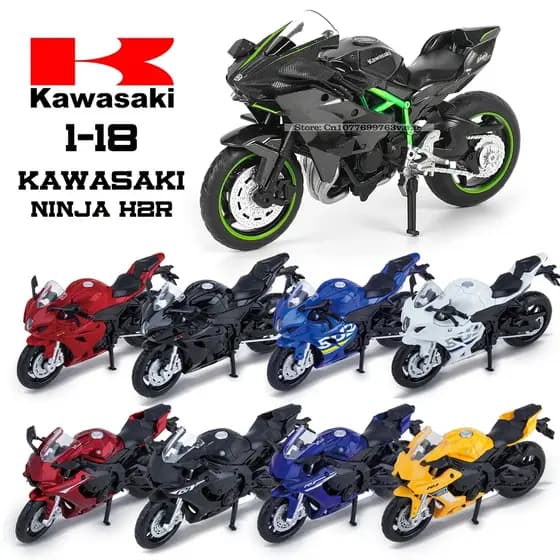 Miniaturas de motos 1:18 Kawasaki Suzuki Yamaha Honda Alta Cilindrada para presente enfeite decoração estante escritorio