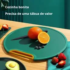 Tábua de corte antibacteriana à prova de mofo 32cm - suporte em pé para cozinha Sem BPA