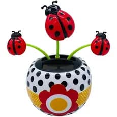 Flor Dançante Movida A Energia Solar Para Carro , Estatuetas De Dança , Decoração De Flores De Borboleta Oscilante Autom