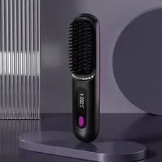 Alisador De Cabelo Sem Fio Go Brush , Escova Alisadora Portátil 2026 Com Display De Temperatura LCD , Escovas Alisadoras