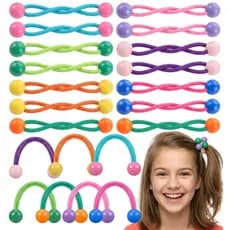 42 Bolas De Cabelo Dos Pces Para Cabelos Das Meninas , Laços Elásticos De Bola Dupla , Aldravas Coloridas E Mulheres (7