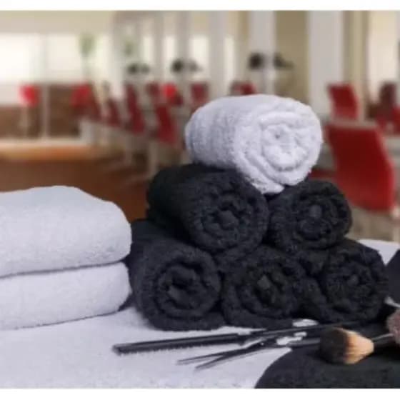Kit 30 Toalhas Salão Rosto 40x60cm 58g Cor Branca ou Preta 100% Algodão