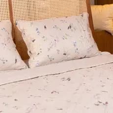 Colcha Estampada Dupla Face Boutis Linha Aurora + Porta Trevesseiro - Solteiro - casal - Queen - King