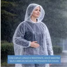 KIT 3/5/10/20 Capas de Chuva Descartáveis Unissex Adulto Impermeável e Compacta LL-55