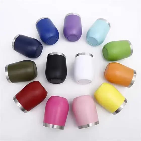 kit com 23 Copos Térmico Cuia 360ML Inox Com Tampa Acrílica Varias Cores