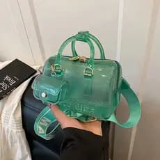 2026 Nova Bolsa De Geléia Transparente Mini Travesseiro Moda Simples Ombro Crossbody