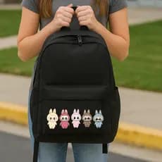 Mochila Infantil Escolar preta estampa ursinhos bolsa Mochila de costas unisex básica barata mochila escola