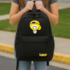 Mochila escolar preta estampada leozin mochila de Passeio Faculdade Academia Mochila infantil barata meninos