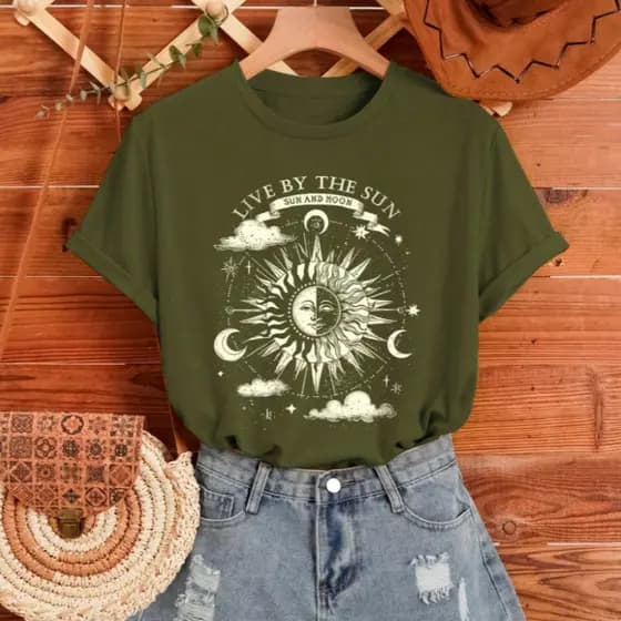 Camiseta Streetwear Feminina   Live by the Sun Algodão Premium