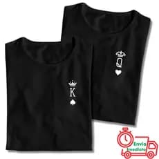 Kit 2 Camisetas King e Queen Casal Rei e Rainha