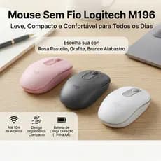 Mouse Bluetooth Sem Fio Logitech M196 com Conexão Bluetooth