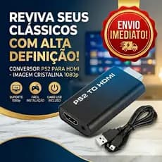 Adaptador Conversor PS2/PS3/Playstation 2 Para HDMI de Vídeo Compatível Com Playstation 2 Ps2 Para Hdmi