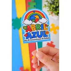 Card para pirulito Autismo - Abril Azul - Tag pirulito - Capa pirulito