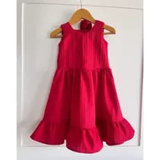 Vestido Natalina Vermelho - Vestido de Natal - Vestido infantil