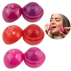 Kit 3 Brilho Labial Lip Balm Bálsamo Hidratante Protetor Labial Morango Uva Tutti Frutti Vitamina E