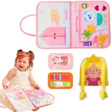 Livro De Atividades Sensorial Educativo Maleta Montessori 3D Astronauta Princesa Aventuras Buba