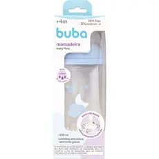 Mamadeira Easy Flow Anti Cólica Clássica Infantil Bebê 4 Meses Buba Fluxo 3 Intenso 330ml Nuvem
