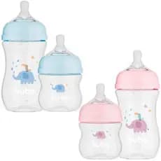 Kit 2 Mamadeiras Clássica Bebê Fluxo Leve Médio Easy Flow Anti Cólica 120 270ml Buba