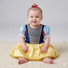 Fantasia Branca de Neve Roupa de Bebê Vestido de Menina Mesversário Newborn Temático Bebezinha