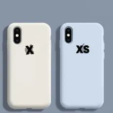 Capa Para IPhone X XS Com Logo Case Protetora de Silicone Aveludada