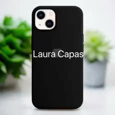 Capinha Capa PRETO Para iPhone 17 17E 11 12 13 14 15 16 XR 6 6s 7 8 Plus Pro Max 16E Silicone Aveludada Com Logo
