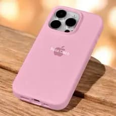 Capinha ROSA CLARO Para iPhone 11 12 13 14 15 16 XR X XS 6 6s 7 8 Plus Pro Max Silicone Aveludada Com Logo