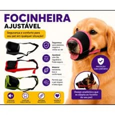 Focinheira para Cachorro ajustável e confortável - Qualidade Premium - Envio imediato