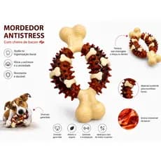 Mordedor resistente anti stress - Mordedor Osso Flatter Oval - Premium - Envio Imediato