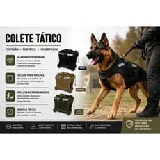 Colete Peitoral para Cachorro - Colete Tático – Ajustável e Reforçado - Qualidade Premium