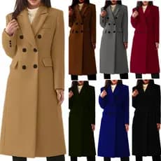Casaco de Lã Feminino de Manga Longa para Outono-Inverno com Gola Baixa, Cardigã Vintage de Abotoamento Duplo 4185