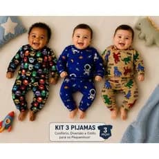 kit 3 Conjuntos Termico Calça Para Bebe Menino E Menina Peluciado Térmico