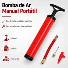 Kit Bomba de Ar Manual Portátil Oficial De Encher Bola Pneu e Boia Cores Sortidas