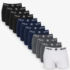 Kit 12 Cuecas Boxer Polo Wear Microfibra Sem Costura