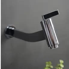 Torneira de luxo moderno para banheiro e lavatório de parede cromado bica alta 1/4 volta metal inox