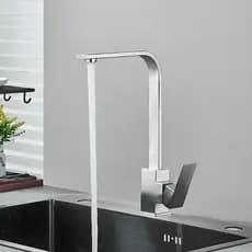Torneira Monocomando de cozinha Gourmet Bica alta Cromado/Preto/Aço Escovado