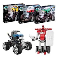 Robô Transformer 2 em 1 Carro de Corrida em Blocos De Montar Lego