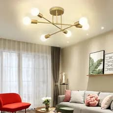 Pendente Lustre Sputnik Prêmio 6 Lampadas para sala de jantar home office quarto cozinha e comercio【Frete Grátis*】