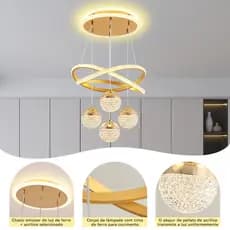 (3 Cores em 1)Restaurante Lustre Sala De Jantar Luz 2025 Novo Estilo Simples Cozinha Luz Quarto Moderno Simples