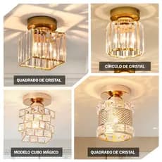 Lâmpada Led Moderna Para Corredor Com LumináRia De Teto De Cristal Para Corredor Varanda 3 Cores