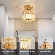 Lâmpada LED Moderna Para Corredor Com Luminária De Teto De Cristal Para Corredor, Varanda.