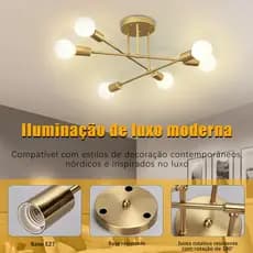 Lustres modernos Luz de teto criativa Old Nordic Gold Decorativa Home Lighting.