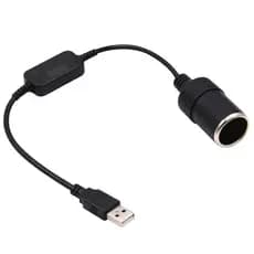 Adaptador De Acendedor De Cigarro USB Para Carro, Cabo Adaptador De Alimentação De 5 V Para 12 V