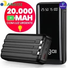 Bateria Externa Portátil 10000 a 20000mah Power Bank Carregador Mel Design