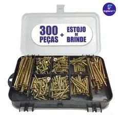 Kit De Plugue De Parafuso De 300 Peças Com Estojo Resistente – Ideal Para Reparos Domésticos E De Trabalho